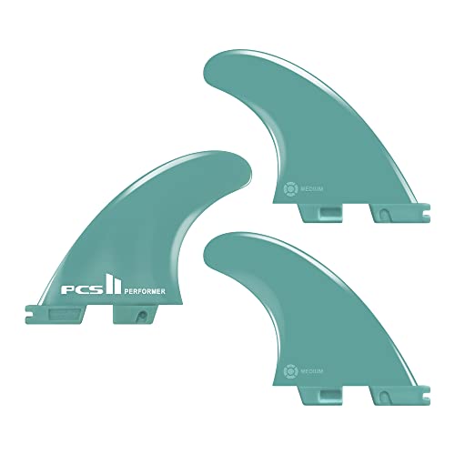 Dual tab II Medium Performer/Reactor Fiberglass Reinforced Polymer Surfboard Fins - Thruster fin(3 Fins) Blue/Black