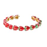 XINGLIDA Pulsera delicada con diseño de fresa vibrante para niñas, accesorio diario o regalo de moda con temática de frutas