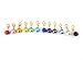 Blovess yueton 20pcs Colorful Pearl Dangle Charms Pendant with Lobster Clasp Jewelry Making Accessory Fit Floating Locket Charms Necklaces(Golden)