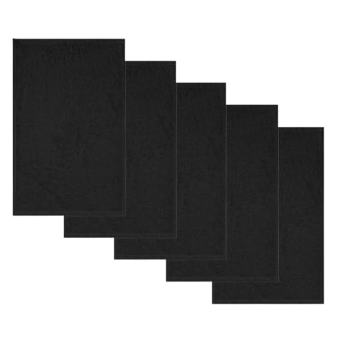 GIDUTEX Gästehandtuch 30x50 cm – 400 g/m², 100% Baumwolle (ringgesponnen), reaktiv gefärbt, mit Aufhängeschlaufe für Hotels, Wellness & Zuhause OekoTex Zertifiziert waschbar bis 60°C (5, Schwarz)
