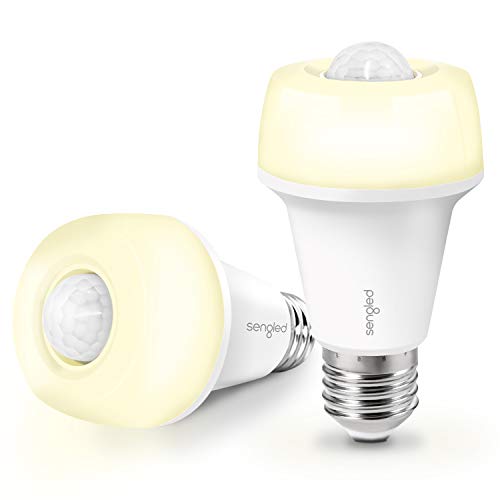 Sengled SSA19ND827-P2 LED with Motion Sensor, Soft White 2700K, A19 60W Equivalent, Indoor Use, 2 Pack