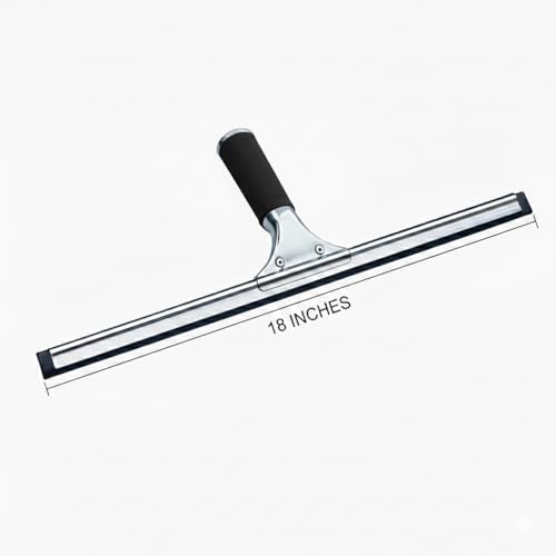 Image of 18-Inch Heavy-Duty Window Squeegee with Rubber Blade, Ideal 15 Degree Angle