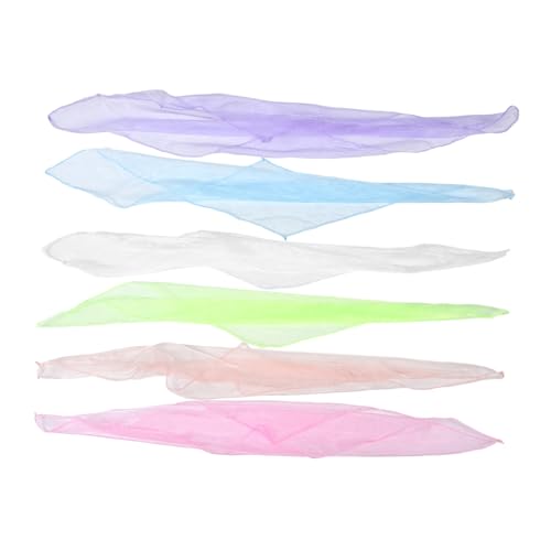 Ipetboom Boys and Girls Dance Scarf Set 6pc Chiffon Silk Scarves Bright Colors for School Performances
