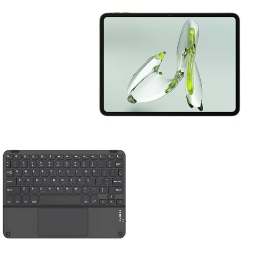 BoxWave Keyboard Compatible with OnePlus Pad Go - SlimKeys Bluetooth Keyboard with Trackpad, Portable Slim TouchPad - Jet Black