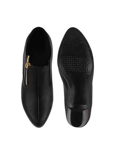 Image of TRYME and Stylish Block Heel Fashionable ankle Boots with Zip look for Womens and Girls