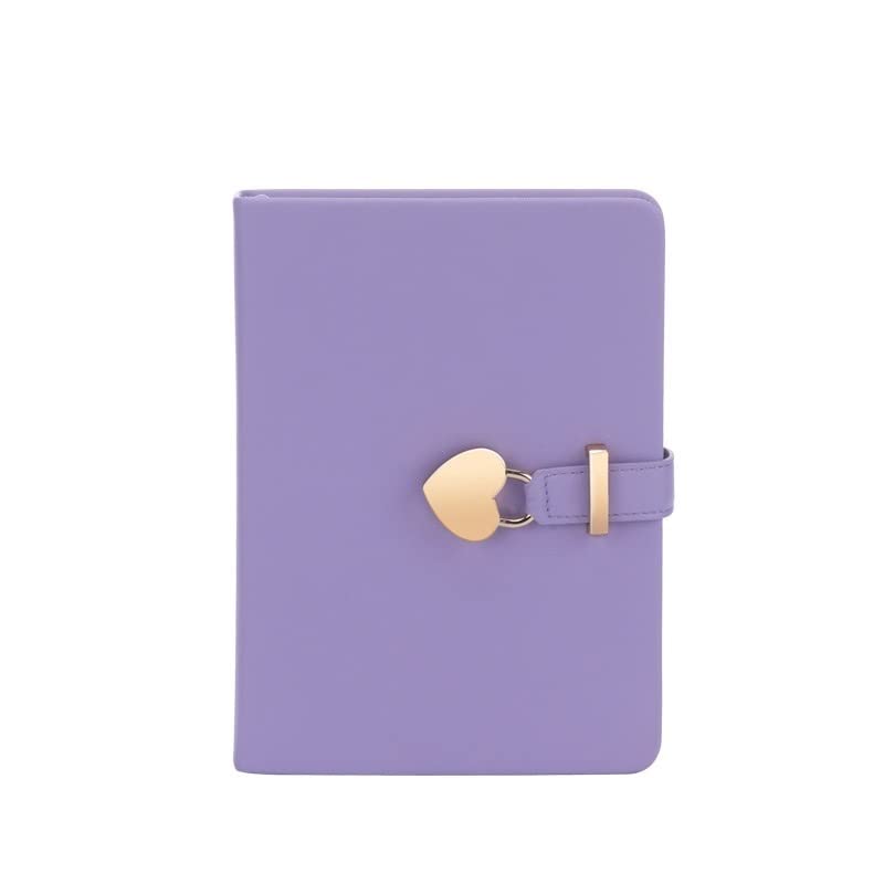 VDLLQYN, Cuaderno Cuaderno secreto Diario rayado Diario con candado de corazón Regalo creativo ，Cuaderno(Purple)