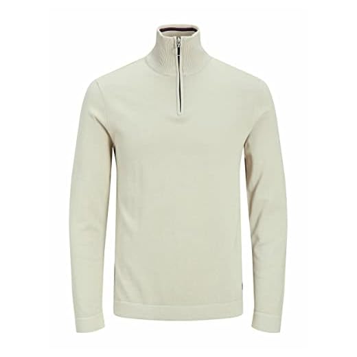 JACK & JONES Joreli stickad hög hals dragkedja tröja för män, Peyote, XL