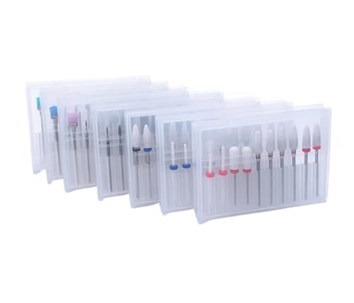 IMGASDCSD Broca eléctrica para uñas Juego de 10 Brocas de cerámica for uñas, máquina eléctrica for manicura, Fresas rotativas for cutículas.(Mtset18h26-7pc)
