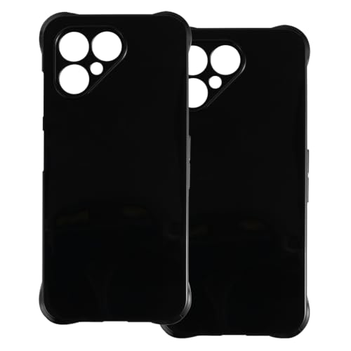 UOGNADGD 2�� TPU�P�[�X Fairphone 6 �Ƃ̌݊������� �X�}�z�J�o�[ - �ϏՌ��t���L�V�u���ی�A�N�Z�T���[ �����J�b�g���H (�u���b�N+�u���b�N)