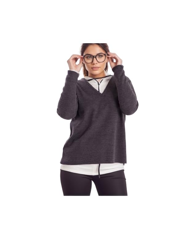 Susana Escribano Basic V-neck, Suéter Mujer. Jersey de Invierno para Mujer, con Cuello de Pico Acanalado (Talla P/38)