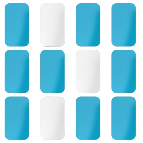 BOXOB 12pcs Under Cabinet Lights Magnetic Stickys, Adhesive Magnetic Strips for Under Counter & Cabinet Lighting Universal Replacement Sticky Magnet Sheets (Rectangle 2)