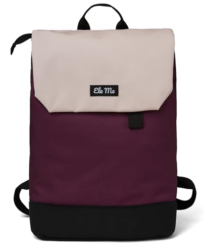 Ela Mo Rucksack Damen - Daypack schön u. durchdacht - Laptop Rucksäcke für Frauen - Anti Diebstahl Tasche für Schule Uni Business (Grape)