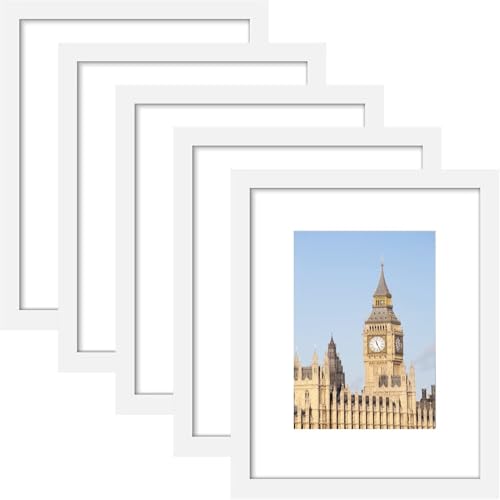 Raoendis a4 額縁 5枚セット 壁掛け フォトフレーム 軽量額縁 ポスターフレーム 縦置き・横置き可能 ホワイト【サイズ29.7x21cm】