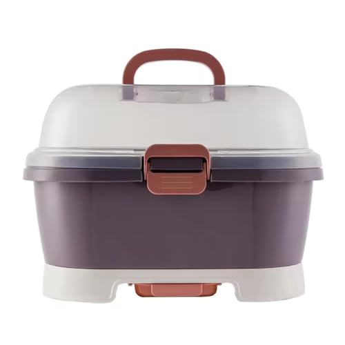 Image of Baby Bucket 2 in 1 Bottle Drying Rack with Storage Box-(Purple)