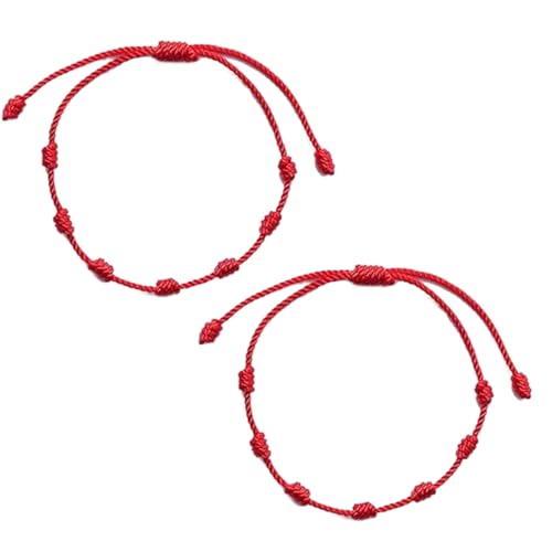 Bracciale dei migliori auguri: la famiglia è così importante per noi, l'amore va sempre per la nostra strada per avere il potere. Il braccialetto rosso a 7 nodi porta fortuna e protezione alla famiglia.