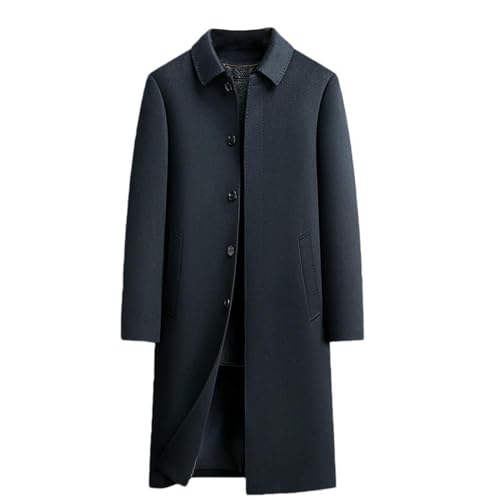 Manteau long en cachemire homme hiver avec doublure intérieure cuir amovible