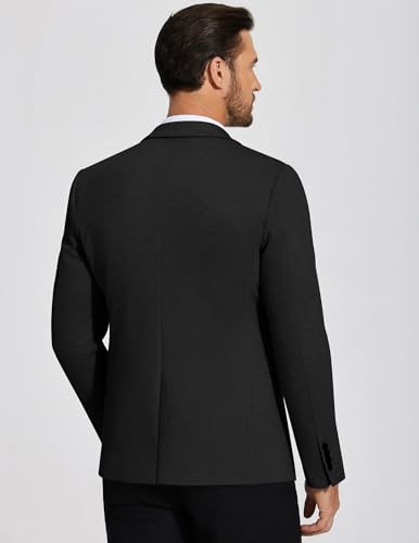 COOFANDY Men’s Sport Jacket Regular Fit Travel Blazer Wrinkle Free Stretch Suit Coat Black, XL