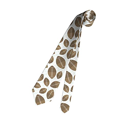Elasonn Mens Boys Novelty Fashion Neckties Slim Gentlemen Neck Tie Funny Wide Neckties For Business Party Boys Formal Business Wedding Suit-Brown American Football Ball Pattern thumb #3