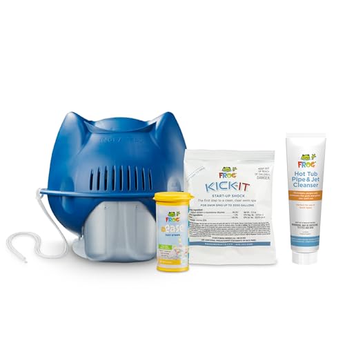 Image of FROG @Ease Floating System and Pipe & Jet Cleanser for Swim Spas - Self-Regulating Swim Spa Sanitizer and Deep Clean Purge - Sanitizing Minerals & SmartChlor Technology - Fresh Start Bundle