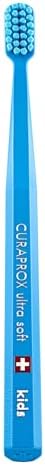 Curaprox CS Kids Toothbrush– for Children Aged 4–12 | Ultra-Soft Gentle Cleaning | 5,500 Curen® filaments | Blue | Single Pack | Made in Switzerland