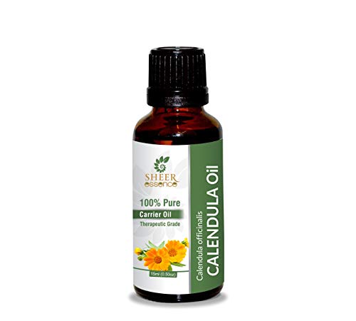 Sheer Essence Calendula | Pot Marigold Oil 15 ML (0.51 Fl.OZ) | 100% Pure Natural Undiluted Uncut Therapeutic Grade Calendula Officinalis Carrier Oil