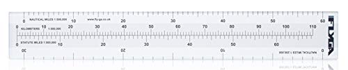 FlyGA Nautical Mile Scale Map Ruler (60nm Distance) - For LAPL, PPL(A), PPL(H) & CPL Aviation Pilots + Marine, Boating & Sailing Captains