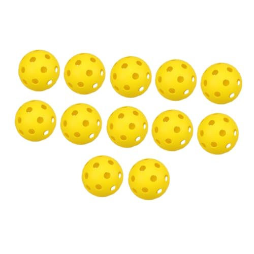 Happyyami 12pcs Golf Practice Balls Indoor/Outdoor Training Hollow-Out Bright Colored High-Class Pe Material
