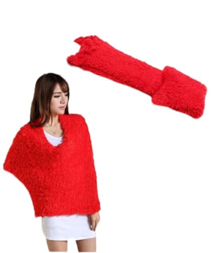 CXB1983(TM)The Magic Changed Scarf Magic Woolly Scarf Shawl Autumn Winter (Red)