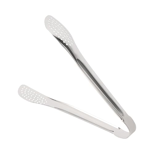 Royalford 24cm Stainless Steel Food Tong RF12975 Comfortable Handle for Flipping Serving BBQ Cooking Meats Fruits Salad