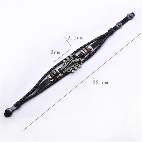 Pulsera De Cuero Multicapa Estilo Punk Para Hombre miniatura 2
