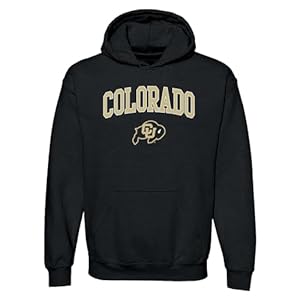 UGP Campus Apparel AH03 – University of Colorado Buffaloes Arch Logo Hoodie – Medium – Black