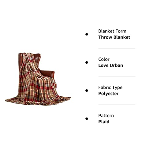 Merrylife Throw Blanket Plaid| Ultra-Plush Soft Colorful Oversized | Decorative Couch Travel Blanket | (50" 60", Love Urban) #TOP6