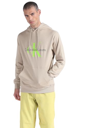 Calvin Klein Jeans Herren Hoodie Seasonal Monologo Regular mit Kapuze, Grau...