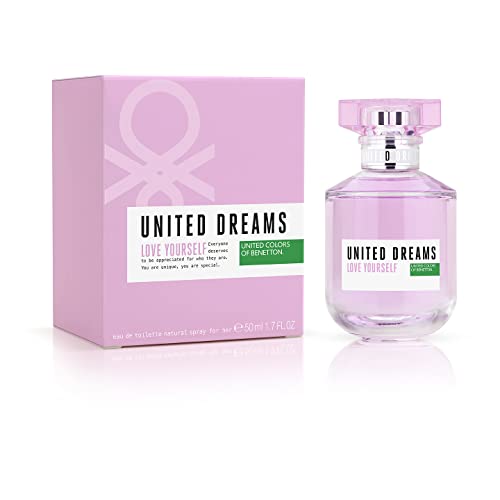 Benetton United Dreams Love Yourself, Eau De Toilette Spray Per Donne, Fragranza Floreale Fruttata Con Agrumi, Pera, Lampone, Rosa E Gelsomino , 50 Ml