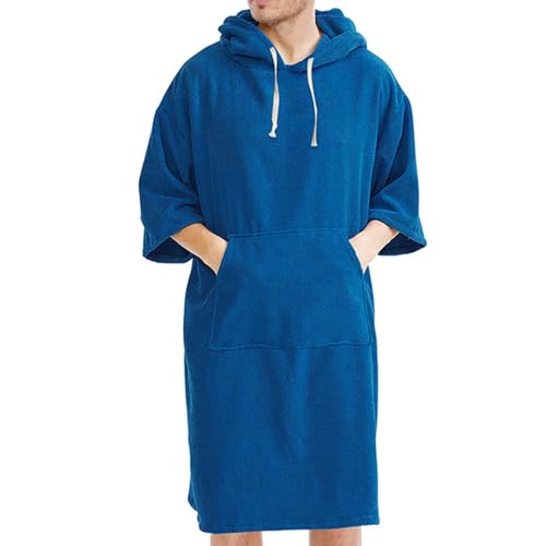 Generisch Toalla de microfibra poncho de playa con capucha, capa de poncho absorbente de agua con capucha, manta gruesa para exteriores, poncho lavable a máquina para bañarse en el mar