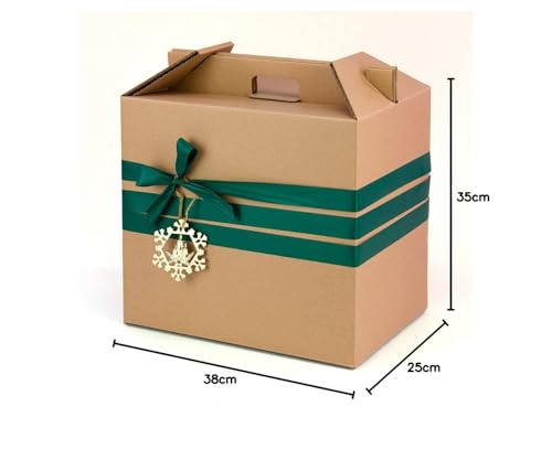 Cajas para botellas ONLY BOXES pack de 4 estuches de cartón marrón para lotes de navidad 7