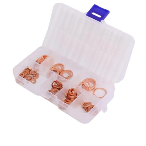 Arandelas de cobre para evitar fugas de aceite Kit de 100 juntas de cárter M4 a M14 3