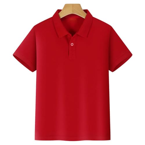 Boys' School Uniform Sensory-Friendly Short Sleeve Polo Shirt, Button Up Short Sleeve Pique Polo T-Shirt Tops Summer Tees2