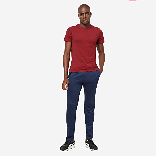 Image of sporto Anthra Melange Modern Slim Fit Track Pants for Men with Zippered Pockets