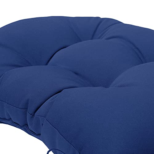 Image of QILLOWAY Outdoor High Back Chair Cushion for Adirondack, All Weather Rocking Chair Cushions Thick Padded Replacement for Patio Furniture Set of 4,Navy