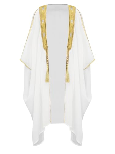 Boys Thobe Islamic Muslim Clothes Kimono Loose Abaya Long Sleeves Golden Lace Kaftan Cardigan