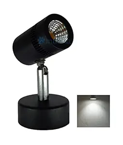 Mufasa 3 Watts Black Body LED Spot Focus Wall Light 11cm (Please Check Dimensions Image) - (White, Aluminium)
