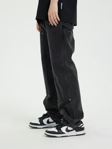Jean Américain Haute Rue Pantalon Décontracté Ample Lourd - 4