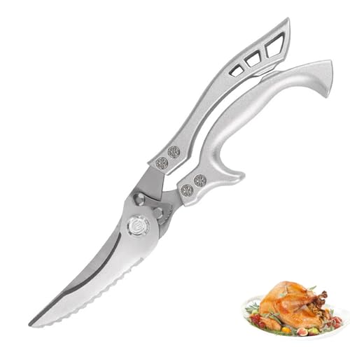 Wixovo Geflügelschere aus Edelstahl, Scharfe Küchenschere, Knochenschere Profi, für Fleisch, Fisch, Knochen und Gemüse, mit...