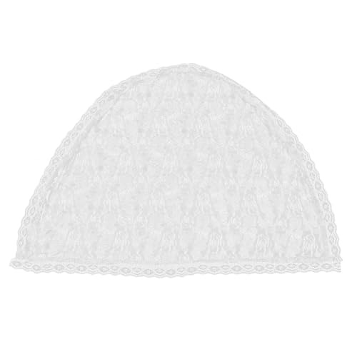 PACKOVE Bufanda de Encaje Blanco para Mujer, Pañuelo Cabeza Patrón Floral Aleatorio, Accesorio Velo Ligero y Elástico, Adecuado para Boda y Fiesta, Cobertura Tradicional y Elegante