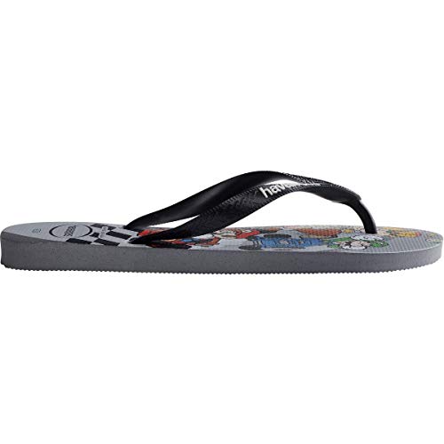 Chinelo Mario Bros, Havaianas, Adulto Unissex, Cinza Aço, 39/40