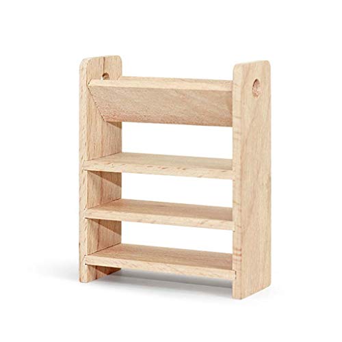 Jetamie 1/12 Mini Dollhouse Miniature Furniture Bookshelf Storage Display Rack DIY Model Pretend Play ToyMini Dollhouse Furniture 1/12 Miniatures Doll House