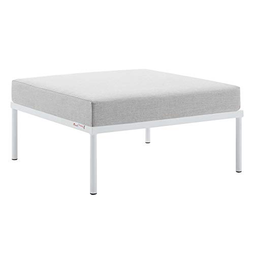 Ergode Harmony Outdoor Patio Aluminum Ottoman Gray