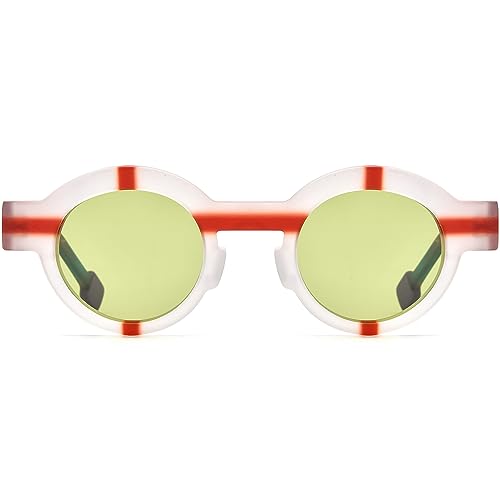 Image of HEPIDEM Matte Acetate Vintage Retro Round Polarized Sunglasses for Women UV400 UV Protection Sun Glasses