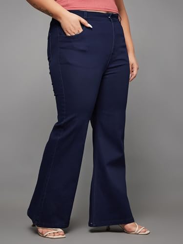 Image of Miss Chase A+ Women's Bootcut High Rise Regular Length Stretchable Denim Jeans
